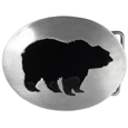 Grizzly Silhouette Enameled Belt Buckle